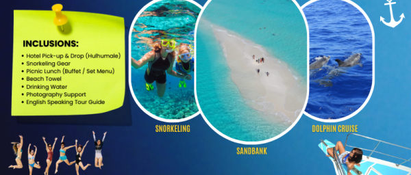 5-Hour Maldives Boat Tour with Sandbank, Himmafushi and Snorkeling