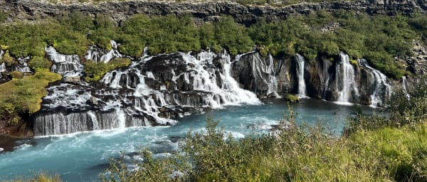 Full-Day Hraunfossar, Barnafoss+Hvammsvík Hot Spring Private Tour