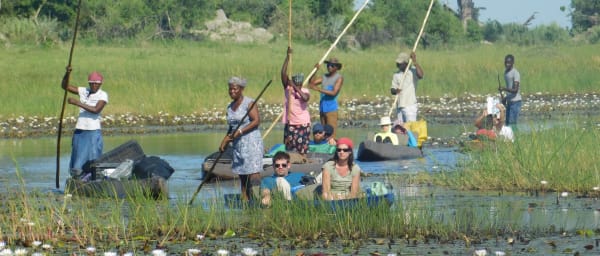 1-Day Mokoro Ride in the Okavango Delta with Island Game Walk