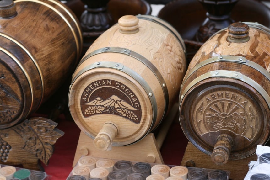 Cognac Barrels at Yerevan Markets, Armenia