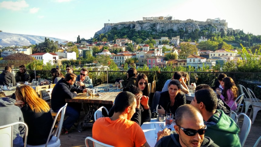 Cafe with a great view of Acropolis