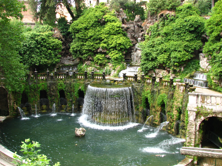 Beautiful waterfalls and gardens