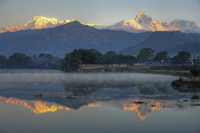 Annapurna Left and Machapuchare Right