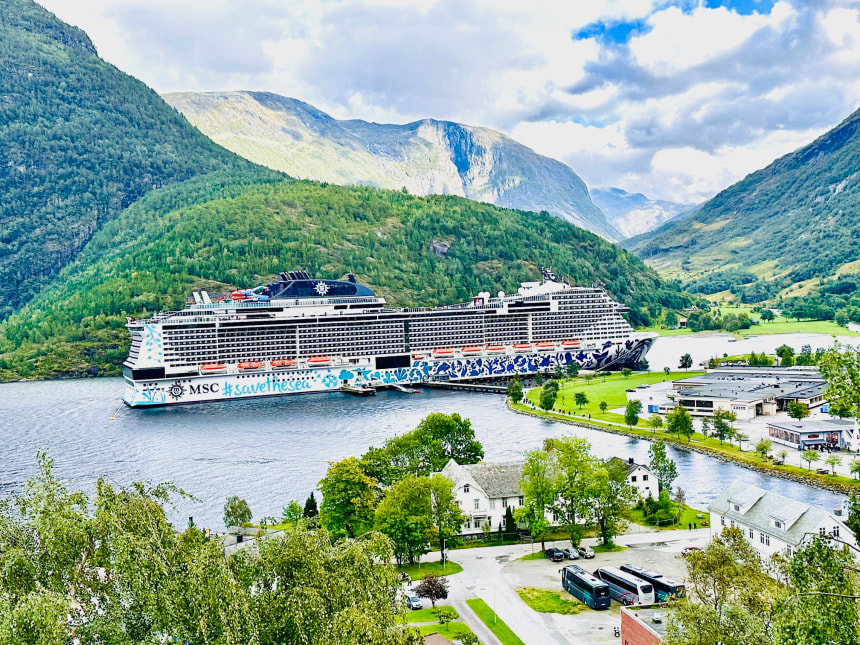 Hellesylt cruise port in Norway