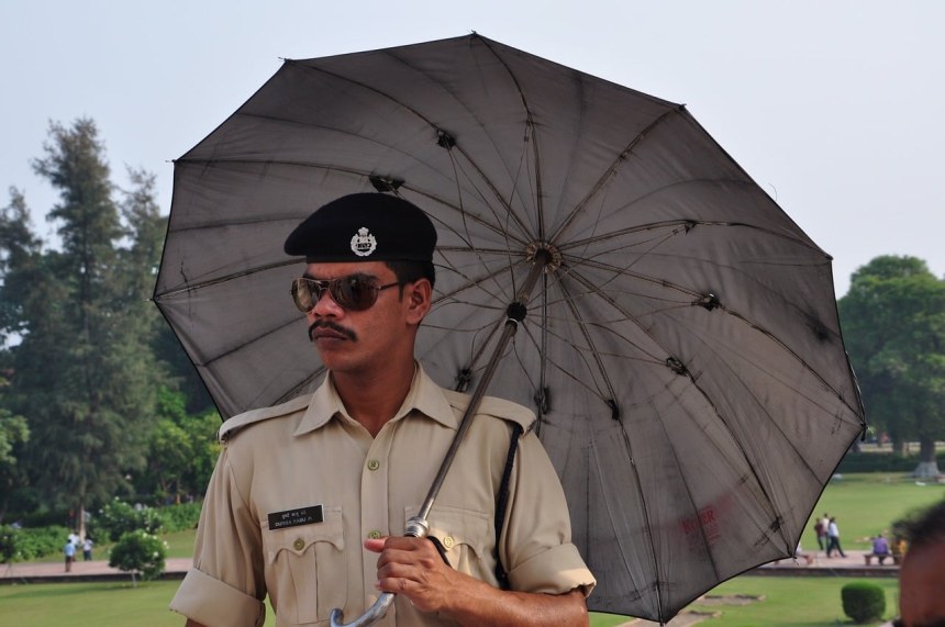 Policeman on duty in Delhi