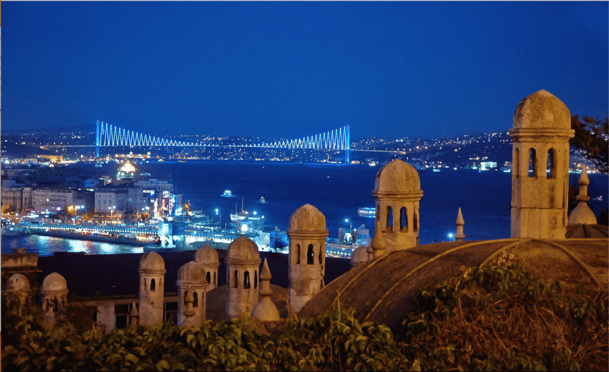 Night view of the Bosphorus