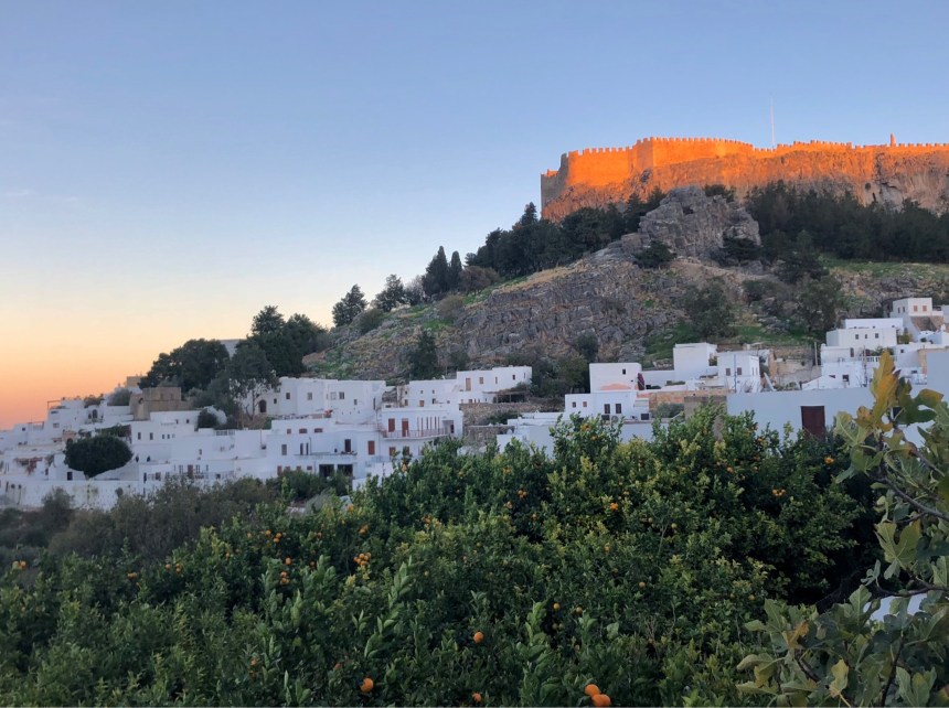 White washed village of Lindos