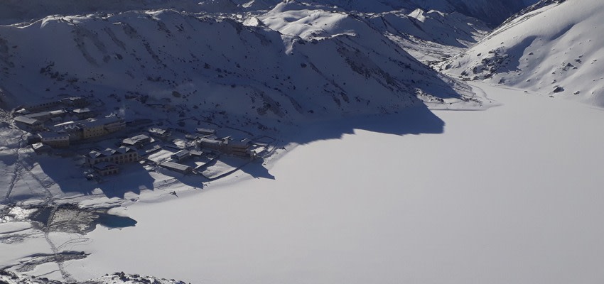 Frozen Gokyo Lake