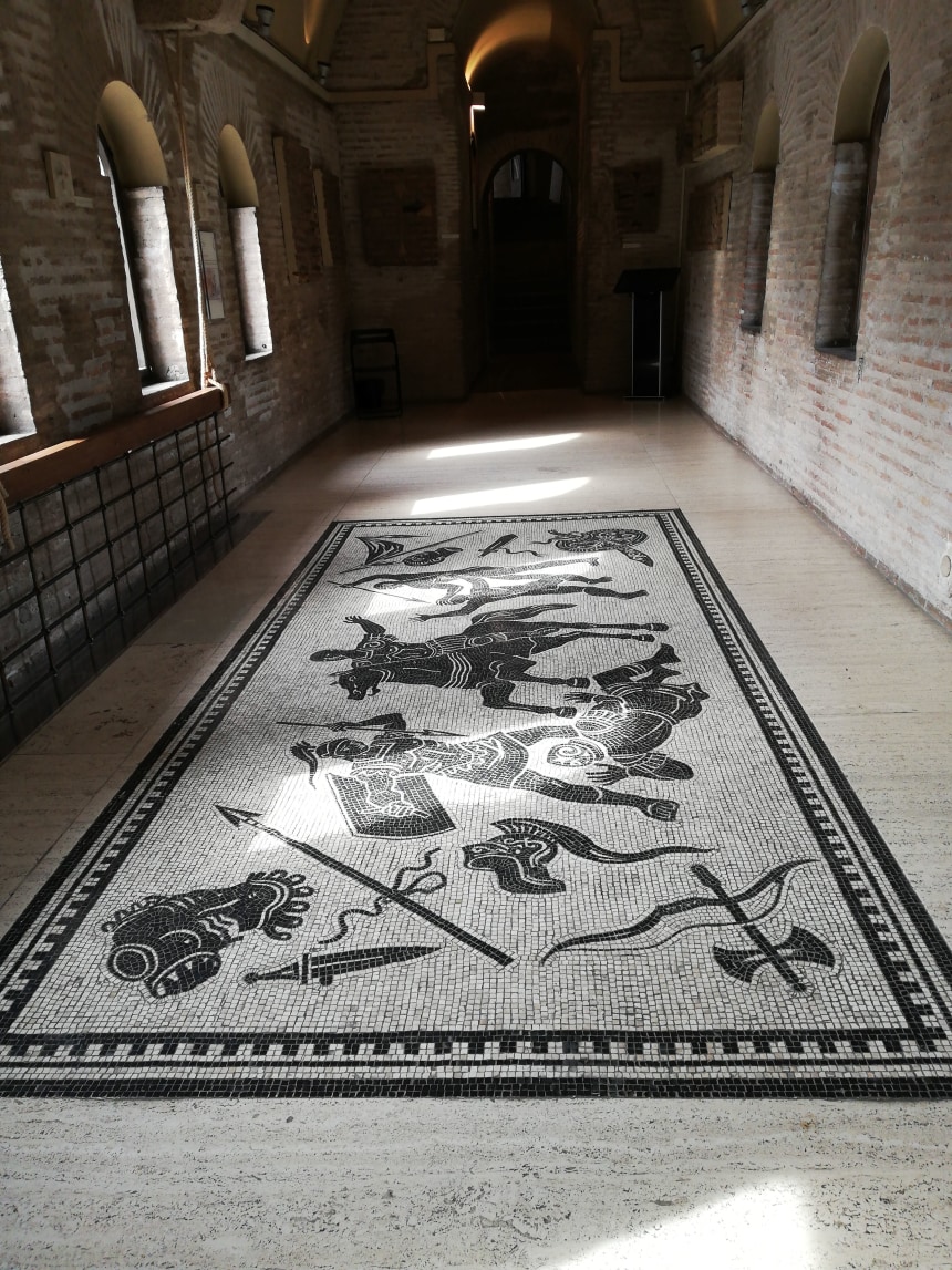 A mosaic inside the Porta San Sebastiano