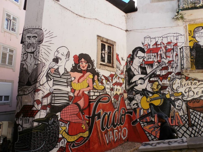 Lisbon, Portugal, Maria Severa, Street Art, Graffiti. Fado wall