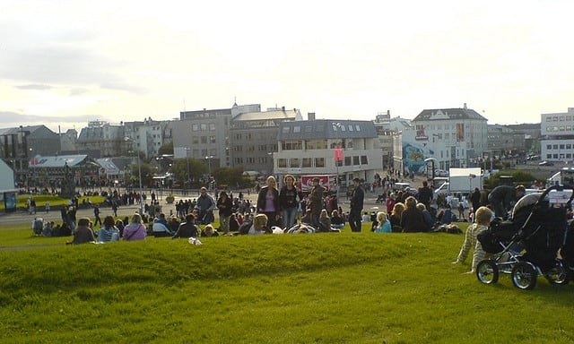 Crowded downtown streets