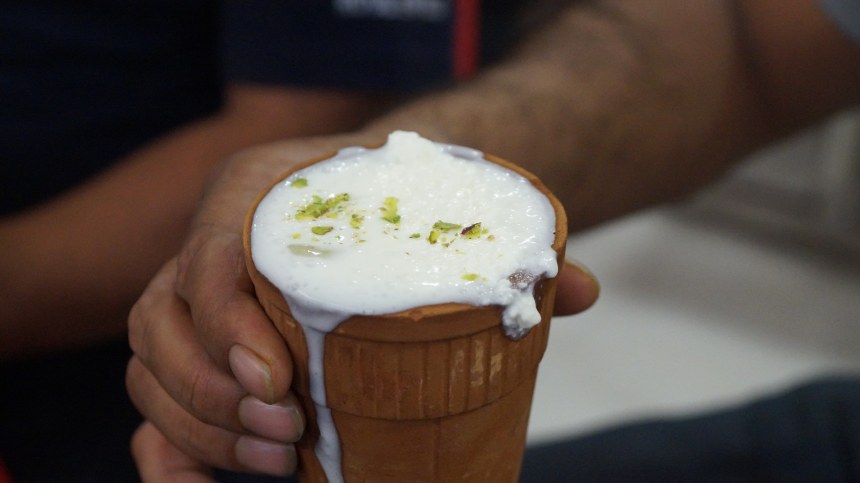 Sweet Lassi in a mud cup