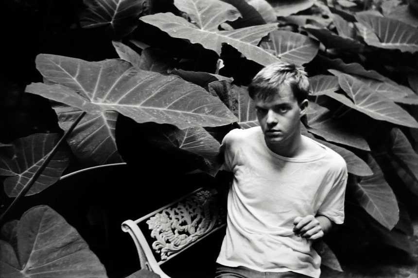 Truman Capote in a French Quarter Courtyard