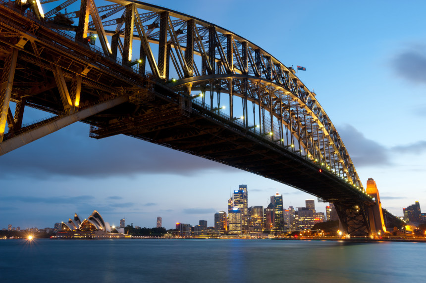 Sydney Harbour Bridge from Port Jackson Bay