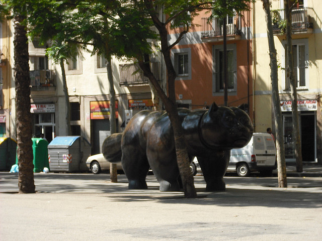 El Gato de Botero en la Rambla del Raval