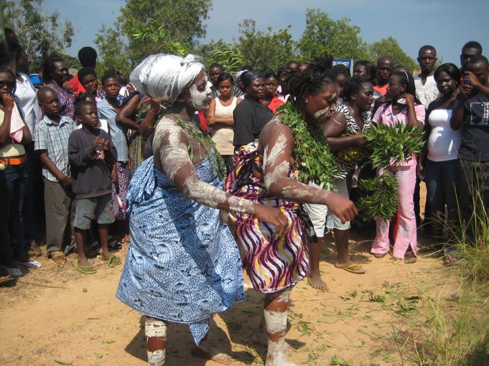 Traditional dances at the Asafotufiami Festival in Big Ada
