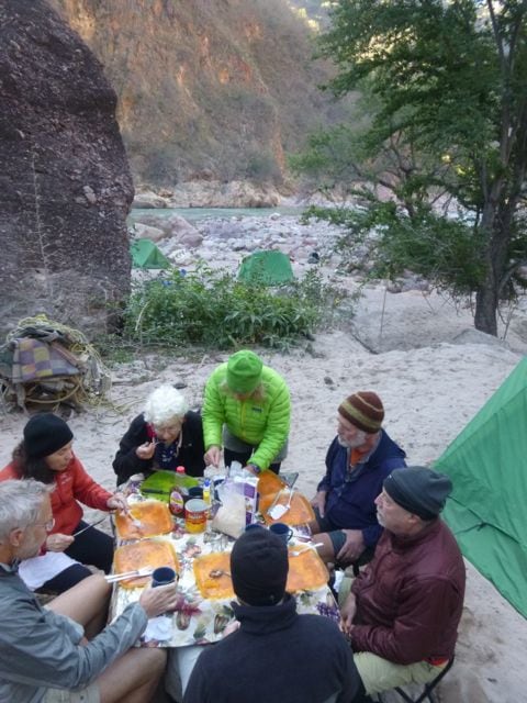 Big Breakfasts are just one of Burro-supported Trip Amenities at the River Camp