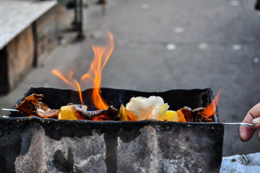 Street Grilling Kebab