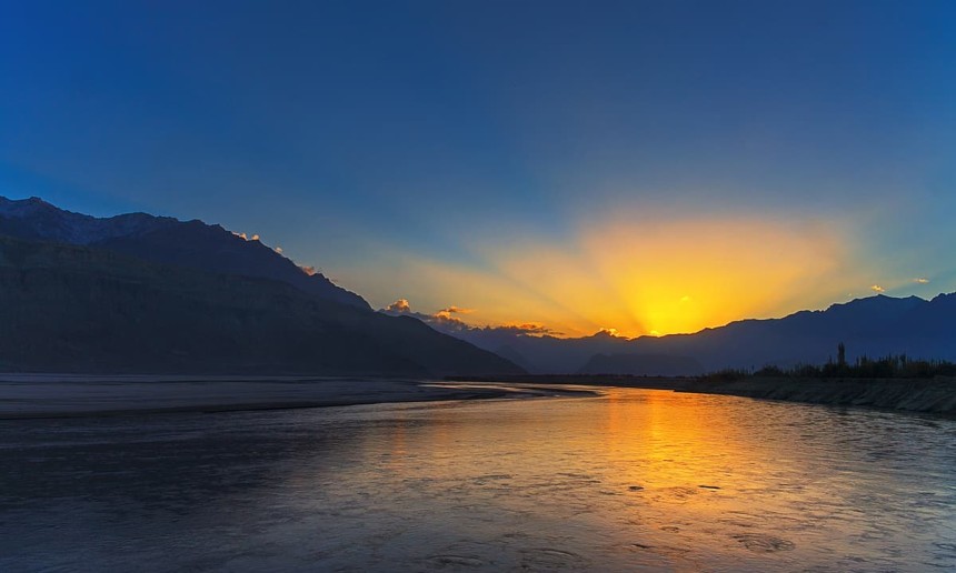 Sunrise of Indus river. — S.M.Bukhari