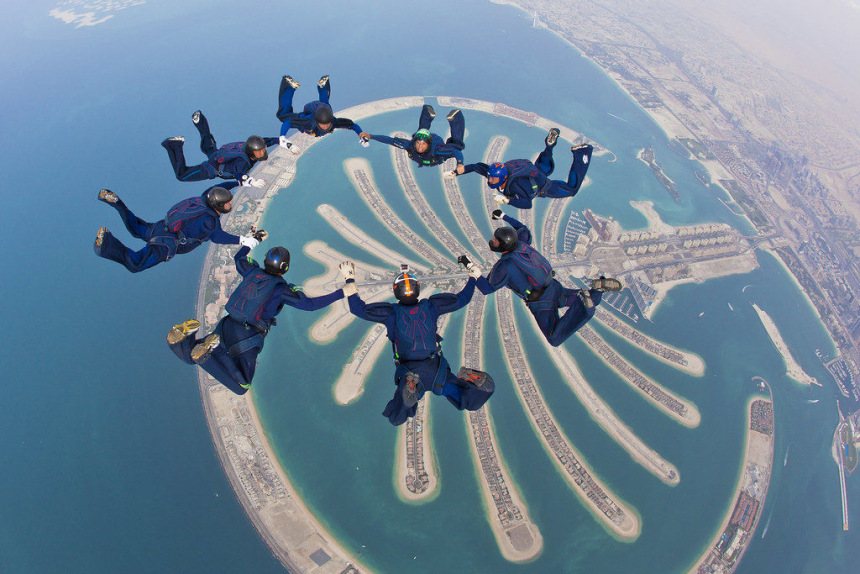 Sky diving