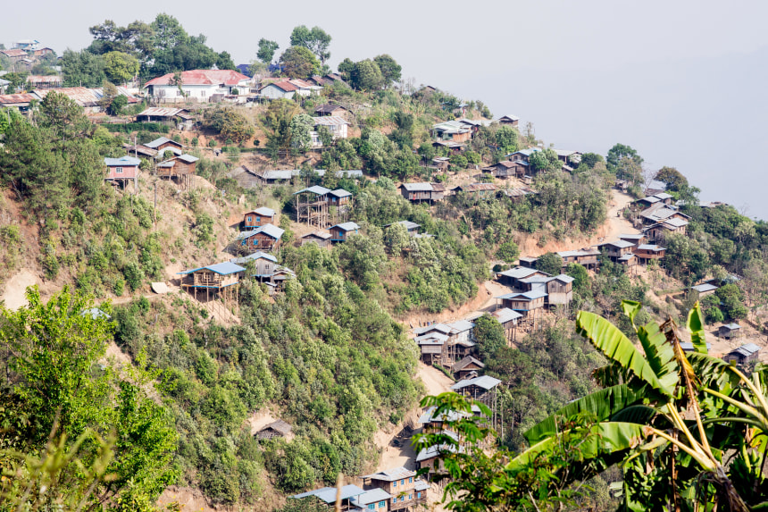 Chin Village on mountain, Mindat City, Chin State