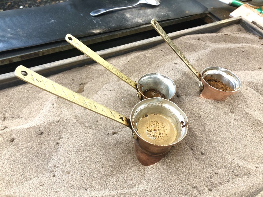 Greek coffee made in hot sand