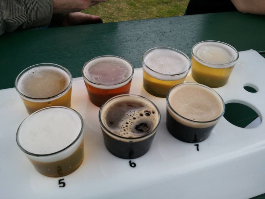 The sampler from Bootleg Brewery 