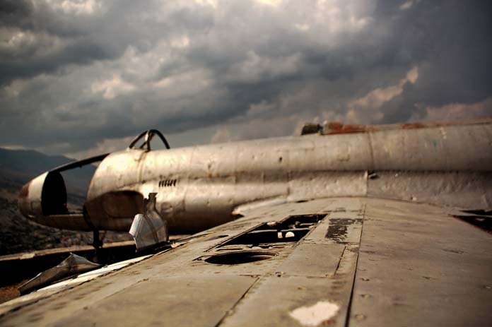 The Gjirokaster Castle is now home to artillery artefacts. This is a plane captured by the US. Photo by Elena Miari, flikr