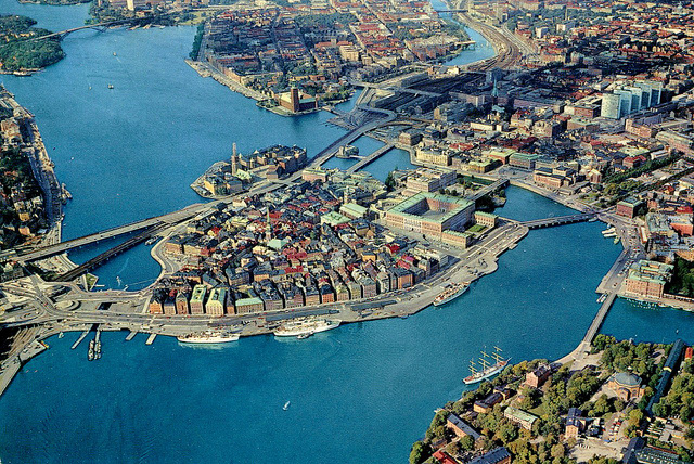 Stockholm - Gamla Stan and Slussen from Air
