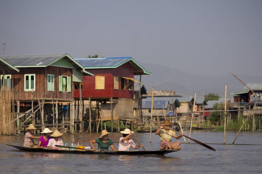 Bamboo Houses in Inle Lake