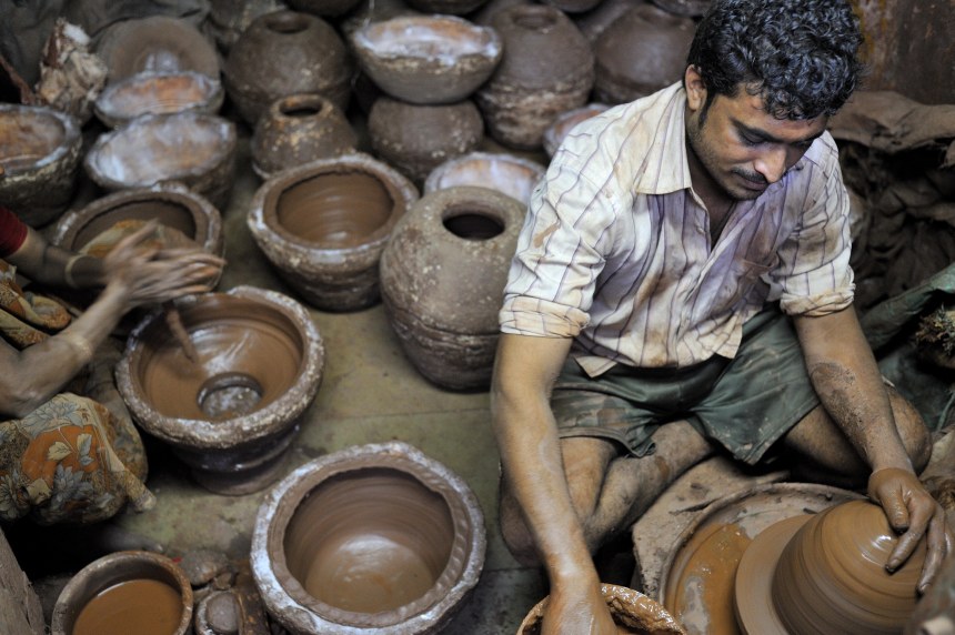 Pottery maker in Dharavi slum