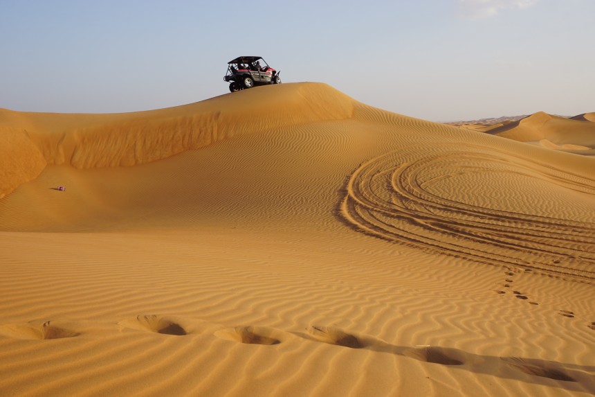 quad biking in the desert