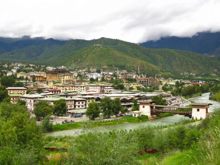 The west bank of Thimphu