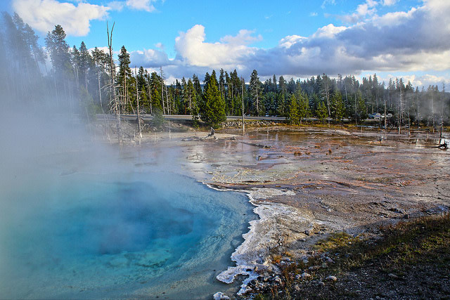 Yellowstone Geyser Fall Snow