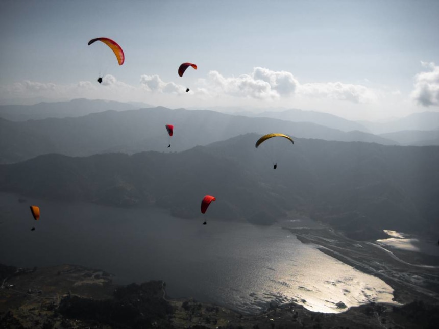 Paragliding over Phewa Tal in Pokhara