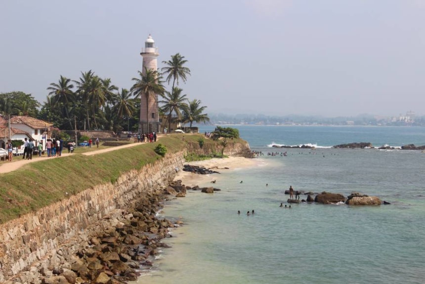 Busy Galle by the lighthouse