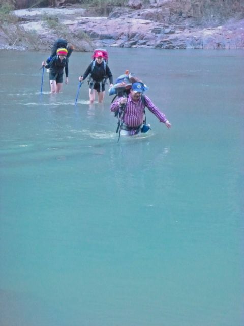 Fording the Turqouise Waters of the Urique River