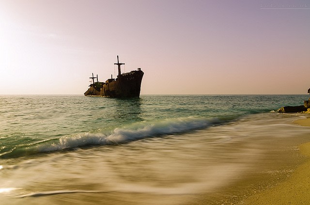 Greek Ship beached at the Kish Island