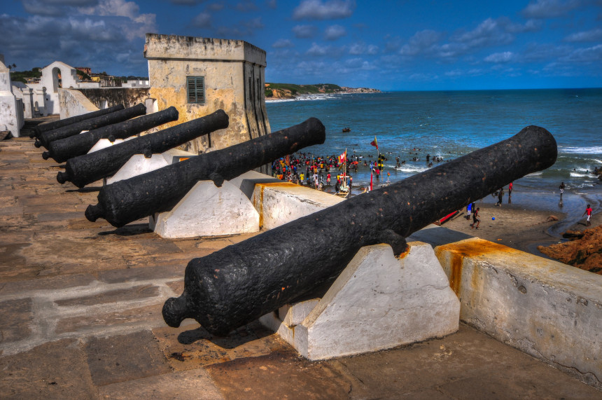 Canons overlooking Cape Coast Castle