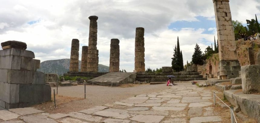 The Temple of Apollo at Delphi, Greece