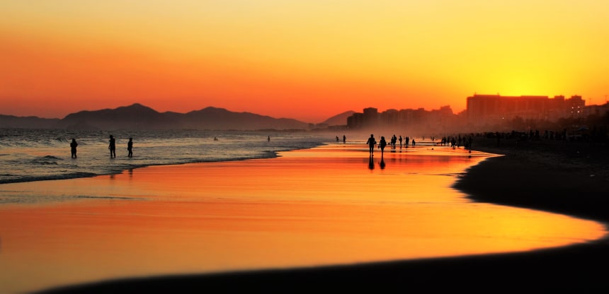 Ipanema beach sunset