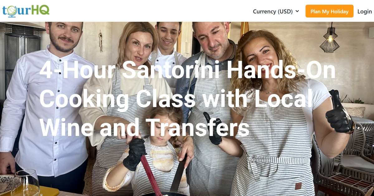 4-Hour Santorini Hands-On Cooking Class with Local Wine and Transfers