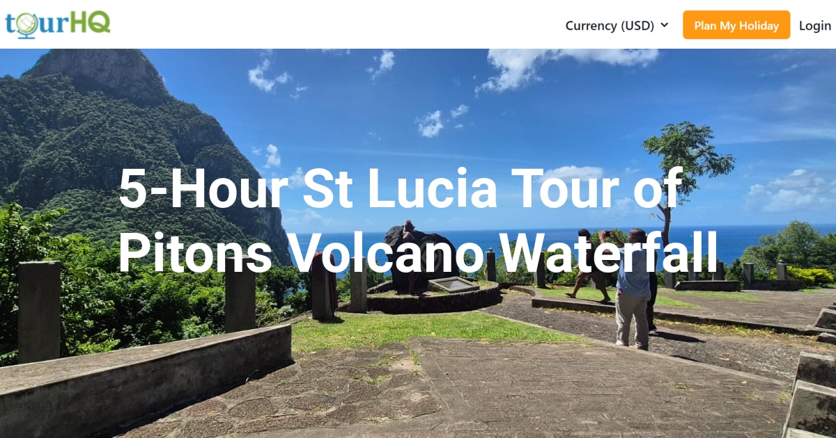 5-Hour St Lucia Tour of Pitons Volcano Waterfall