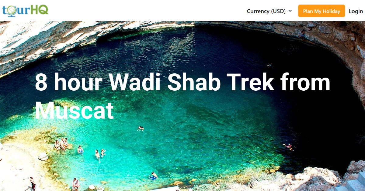 8 hour Wadi Shab Trek from Muscat