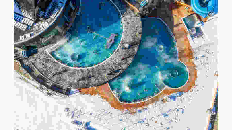 Aerial View of the Pools