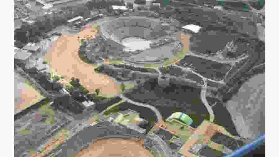 Fly Over Ancient Caesarea Roman Ruins