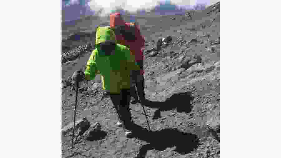 Trekking up the mountain