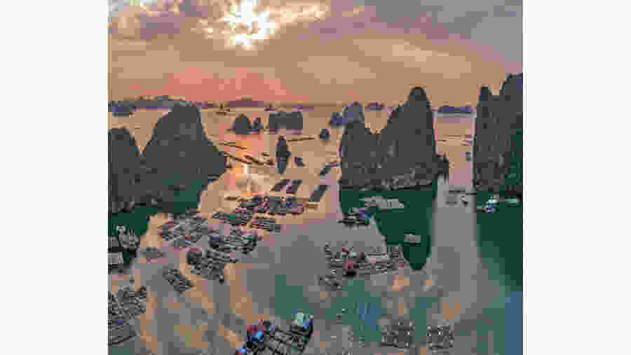 Scenic views of Ha Long Bay