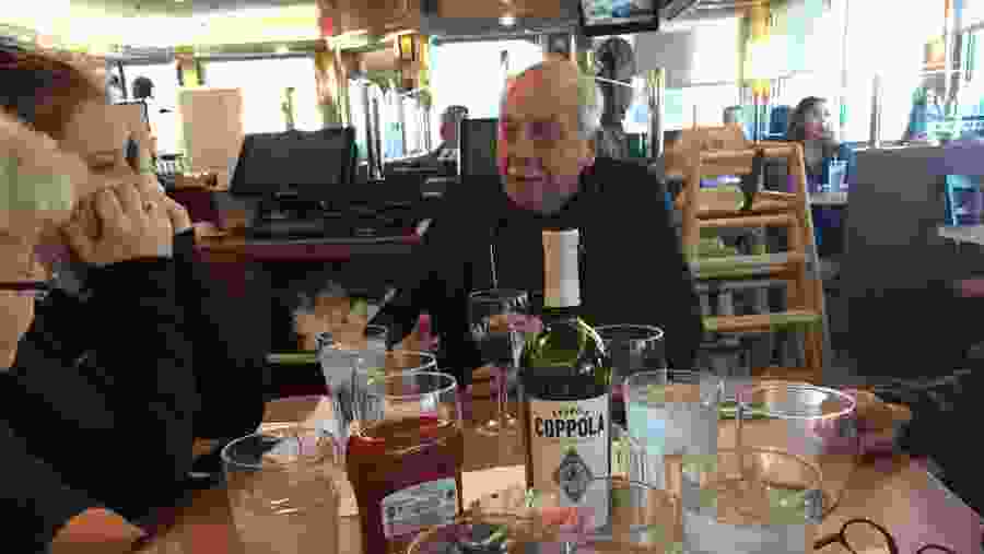 Telling stories after our walk - at the Tenafly Diner!