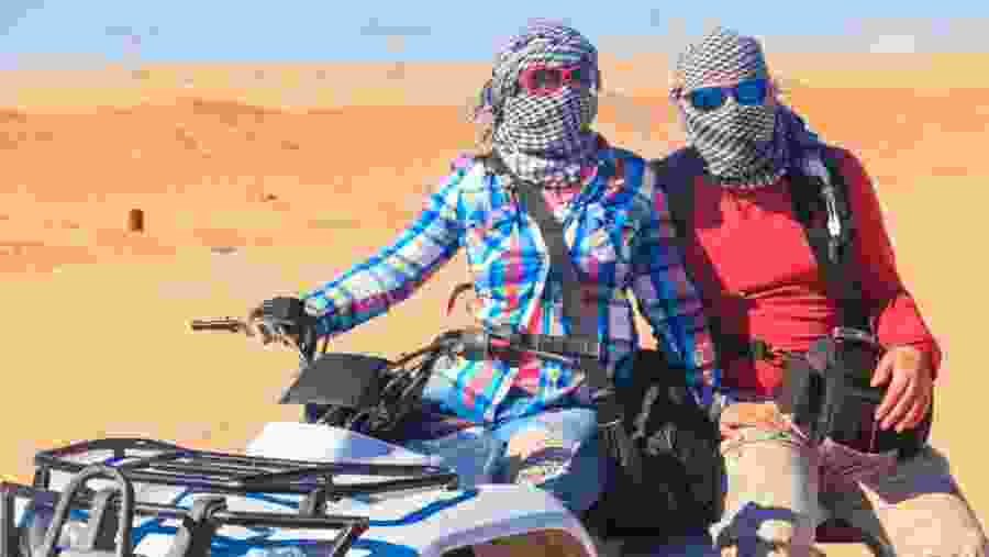 Travellers on their ATV